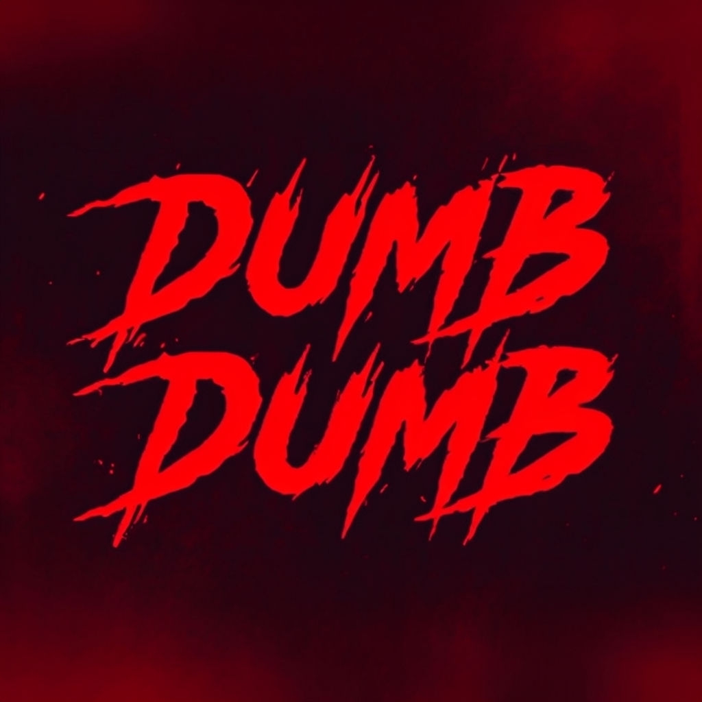 Bold Neon Red DUMB Graphic Design T-Shirt