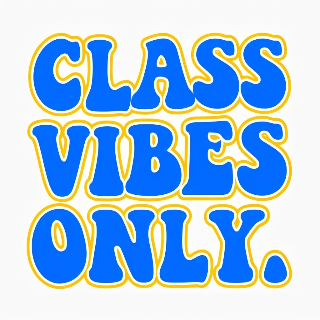 Vibrant Class Vibes Only High School Spirit Sticker