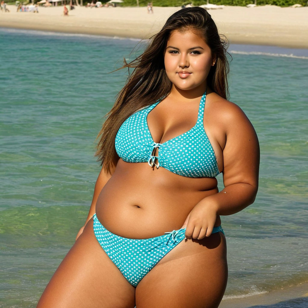 Obese women wearing swimsuit