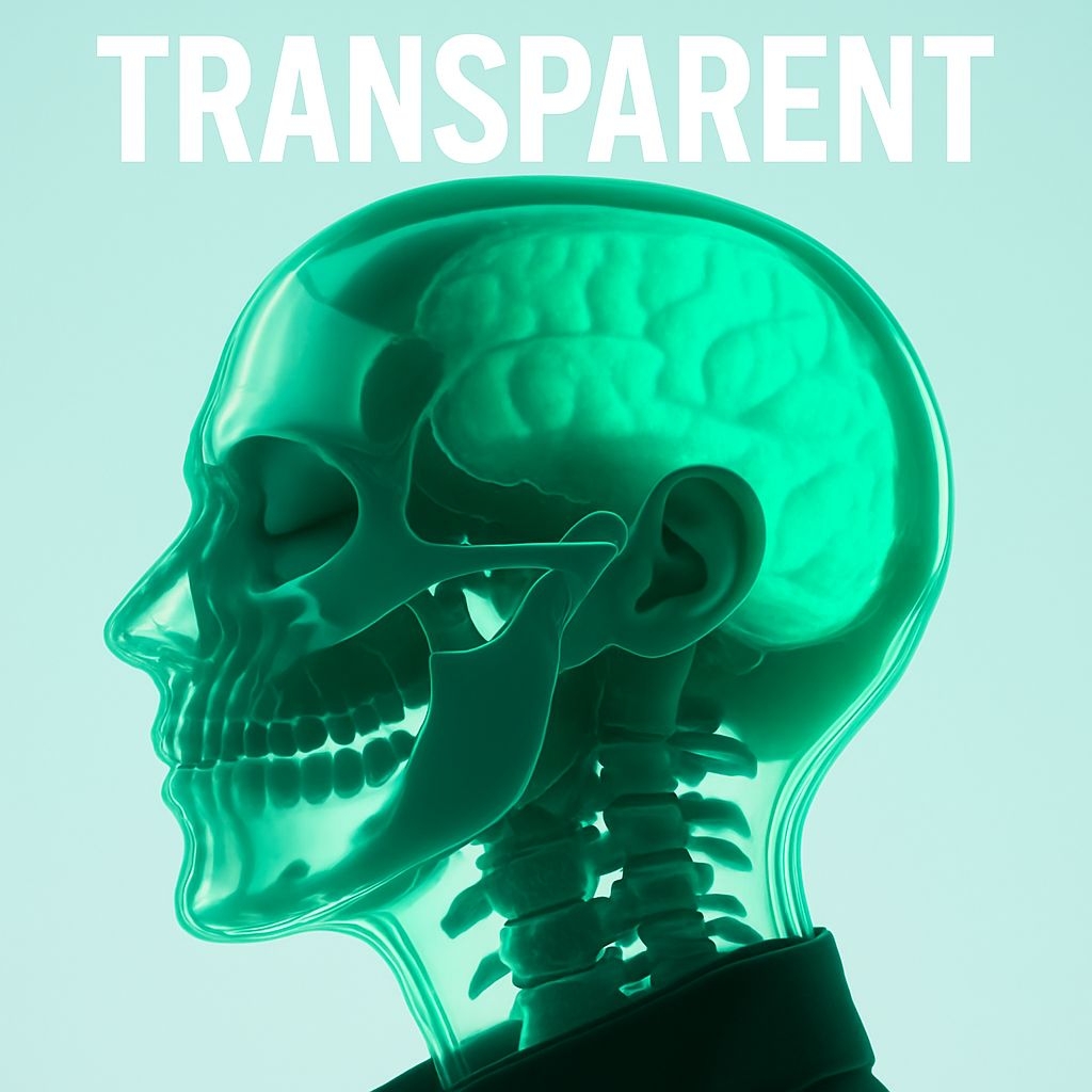 Vivid Emerald Green Transparent Head Profile Illustration Spotify Album Cover