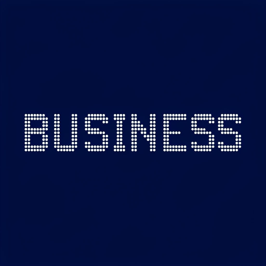 Pointillism Style Business Logo on Navy Blue Background