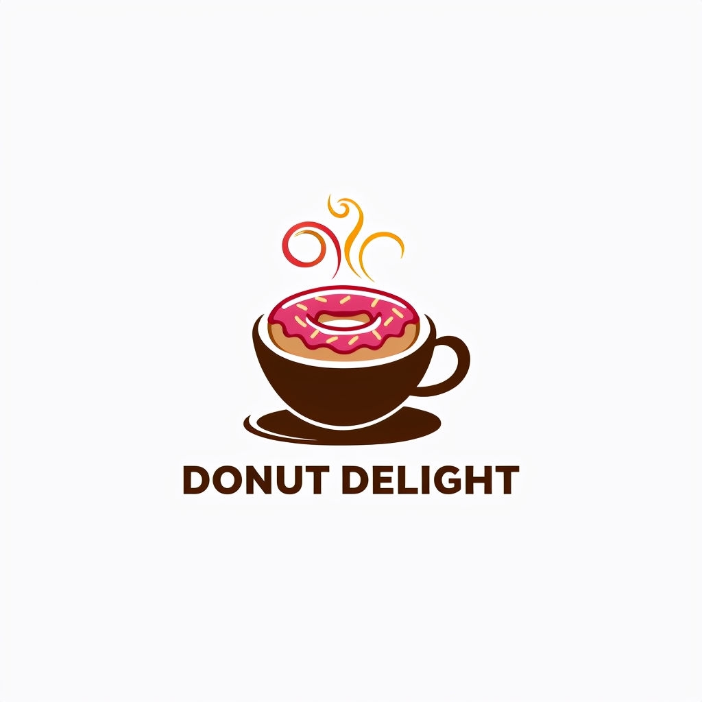 Minimalist Donut Delight Coffee Cup Logo