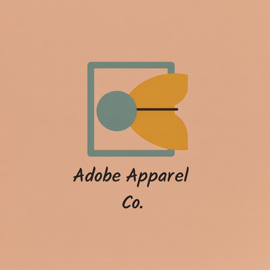 Minimalist Japandi Adobe Apparel Co. Logo with Earthy Tones
