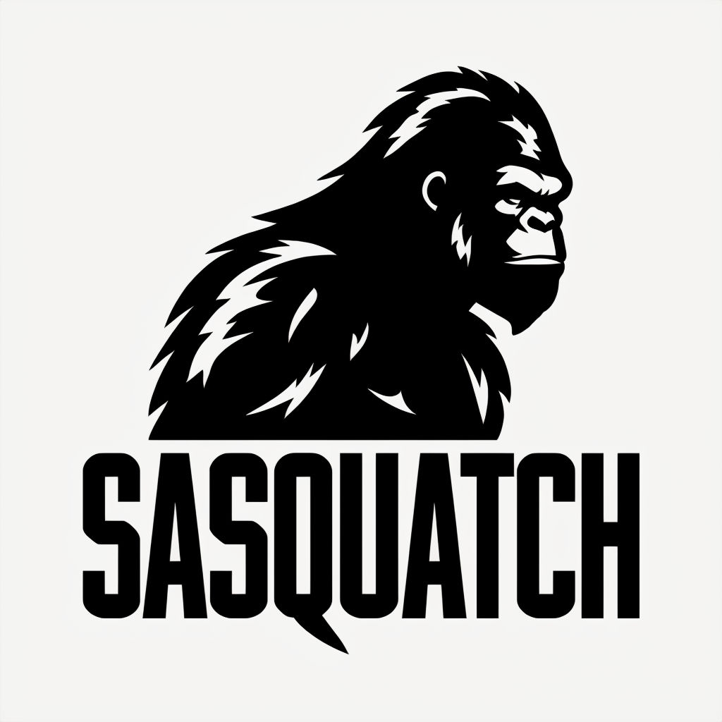 Bold Sasquatch Silhouette Graphic T-Shirt Design