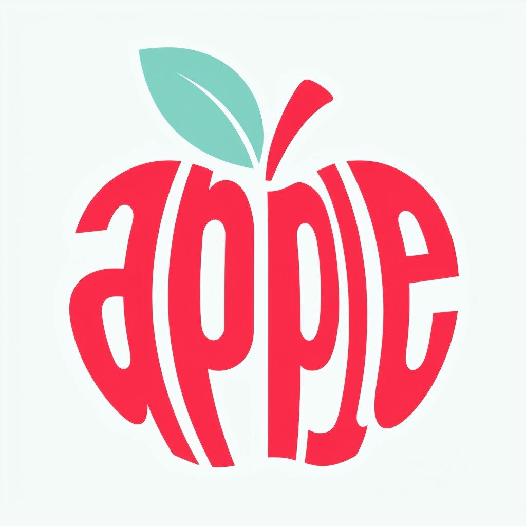 Vibrant Red Apple Text Graphic Design for Hat Category