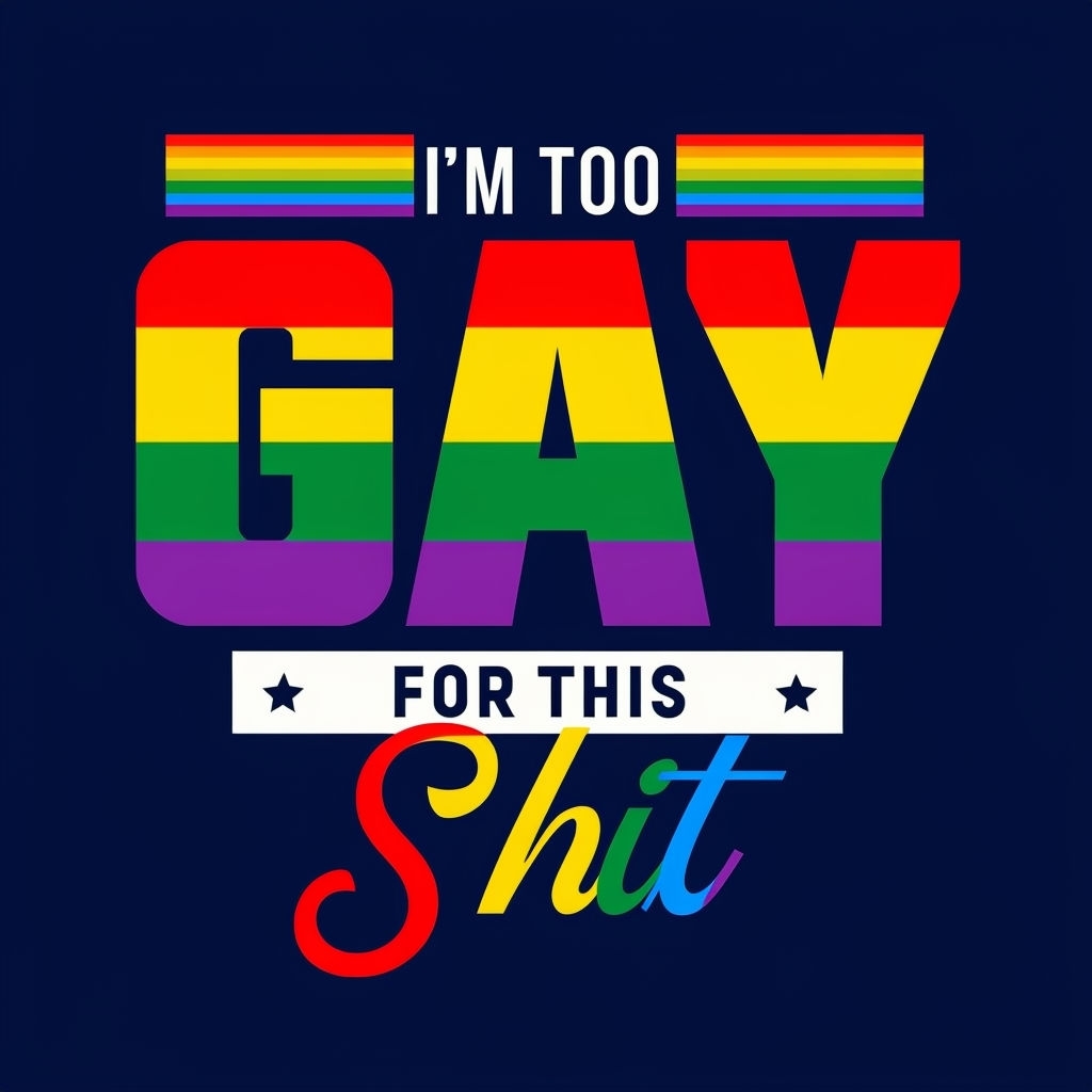 Colorful I'm Too Gay For This Statement T-Shirt
