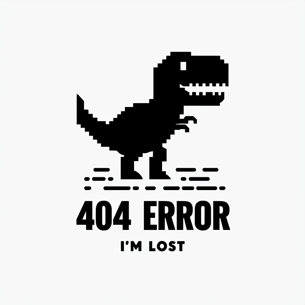 Retro Pixel Art T-Rex 404 Error I'm Lost Mug