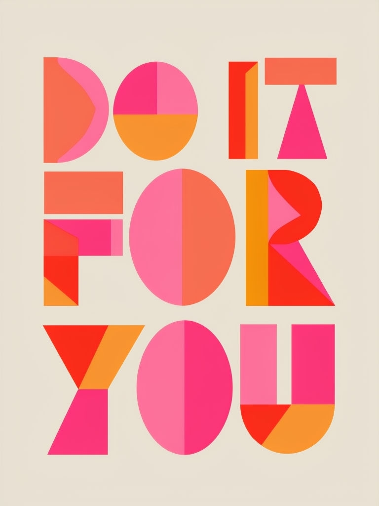 Vibrant Geometric 'Do It For You' Motivational Art Poster