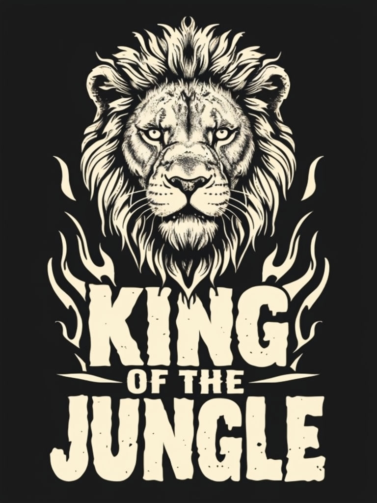 Majestic Lion King of the Jungle Vintage T-Shirt