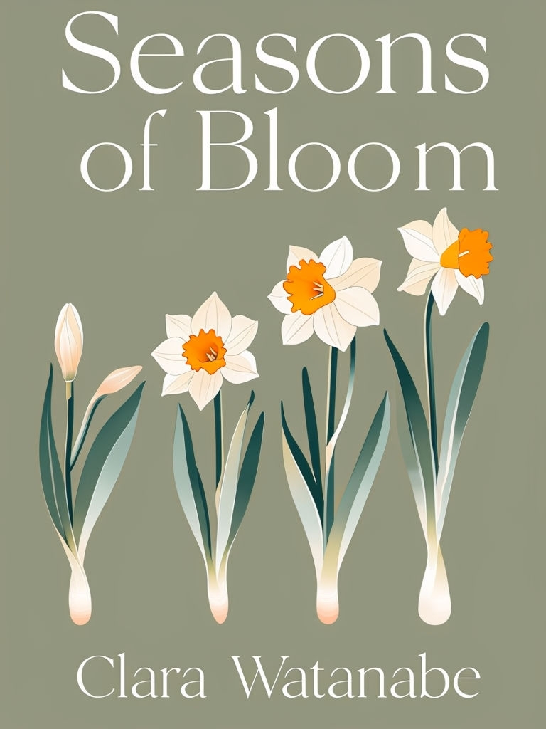 Seasons of Bloom Elegant Daffodil Illustration EBook Cover