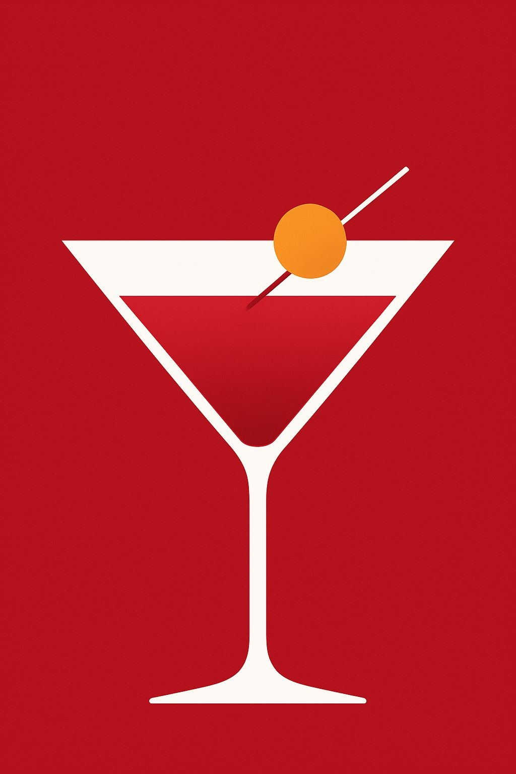 Elegant Minimalist Martini Glass Illustration Flyer