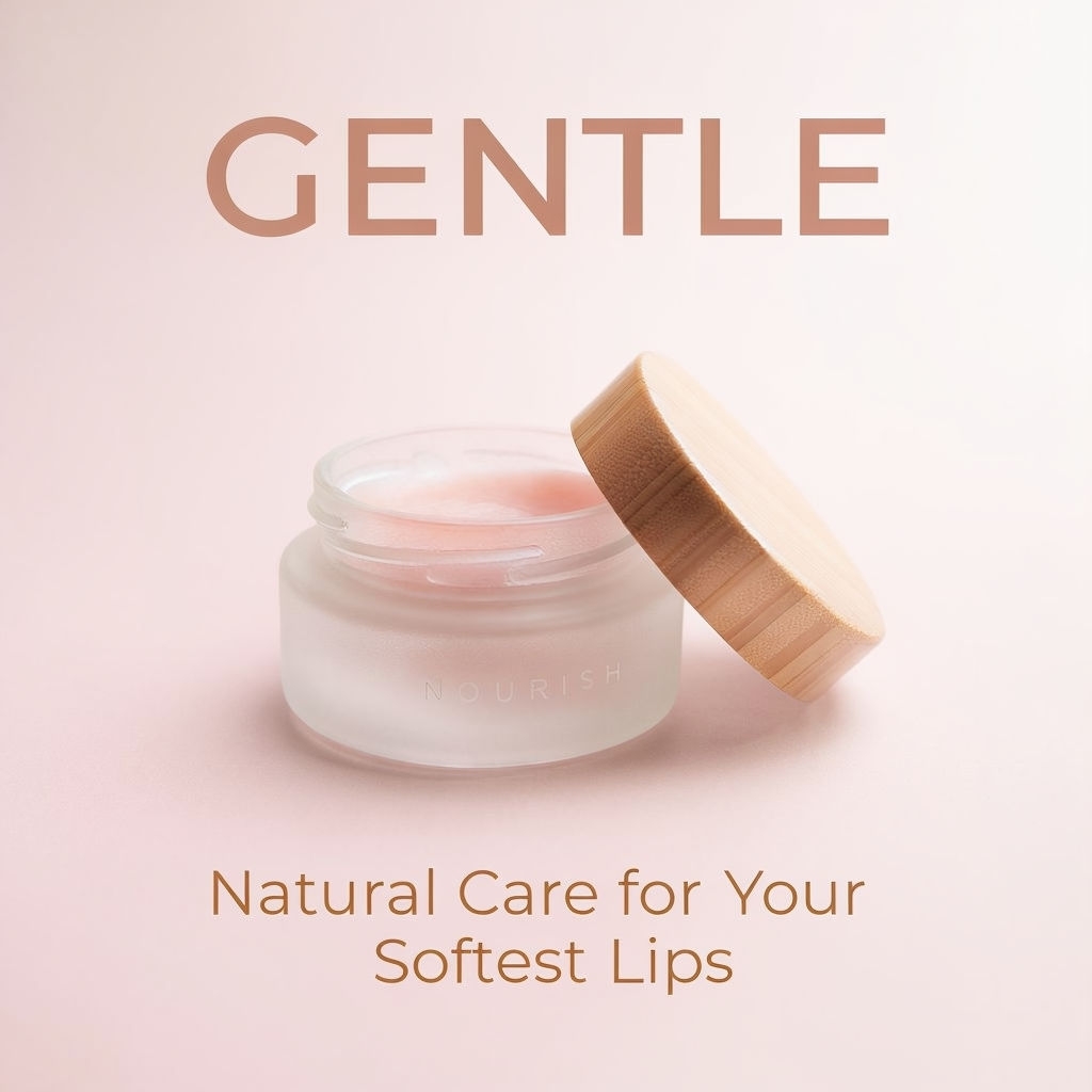 Minimalist Natural Lip Balm in Frosted Glass Jar Ad