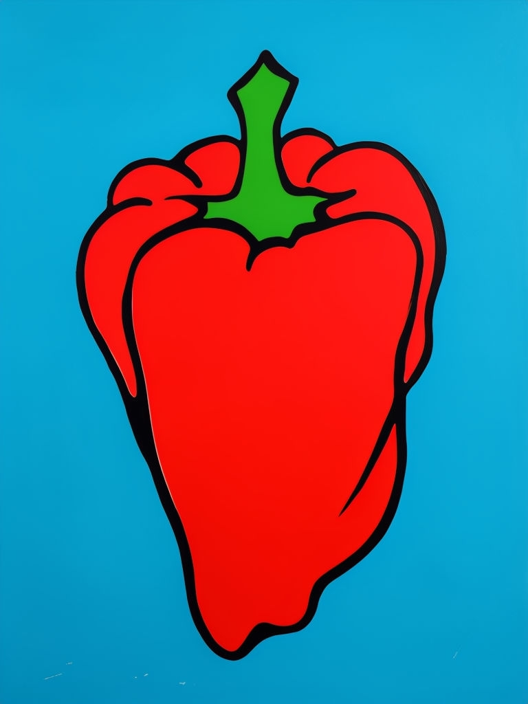 Vibrant Red Pepper Pop Art Modern Design Poster