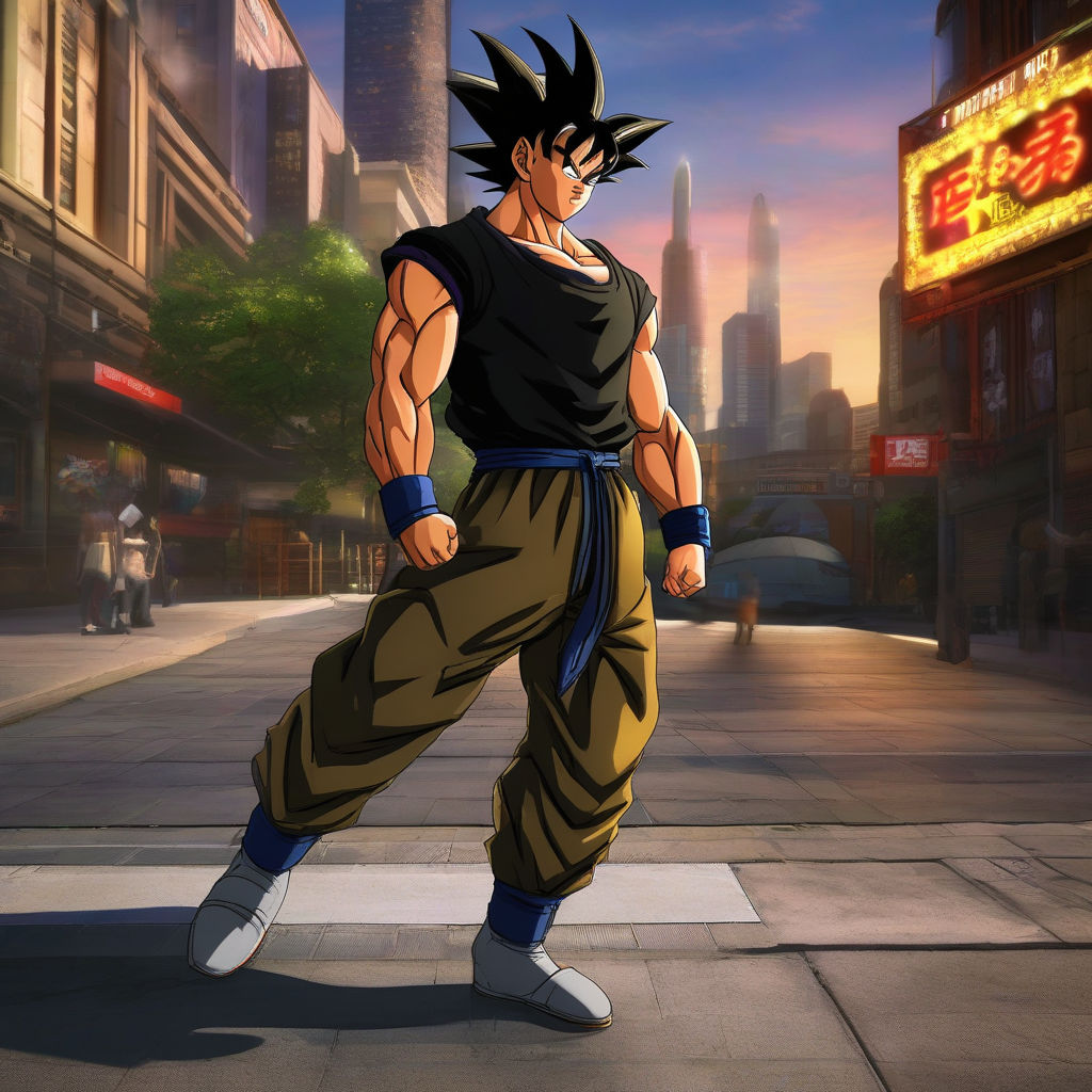 Goku from Dragon Ball Z in anime style by Ashok P - Playground