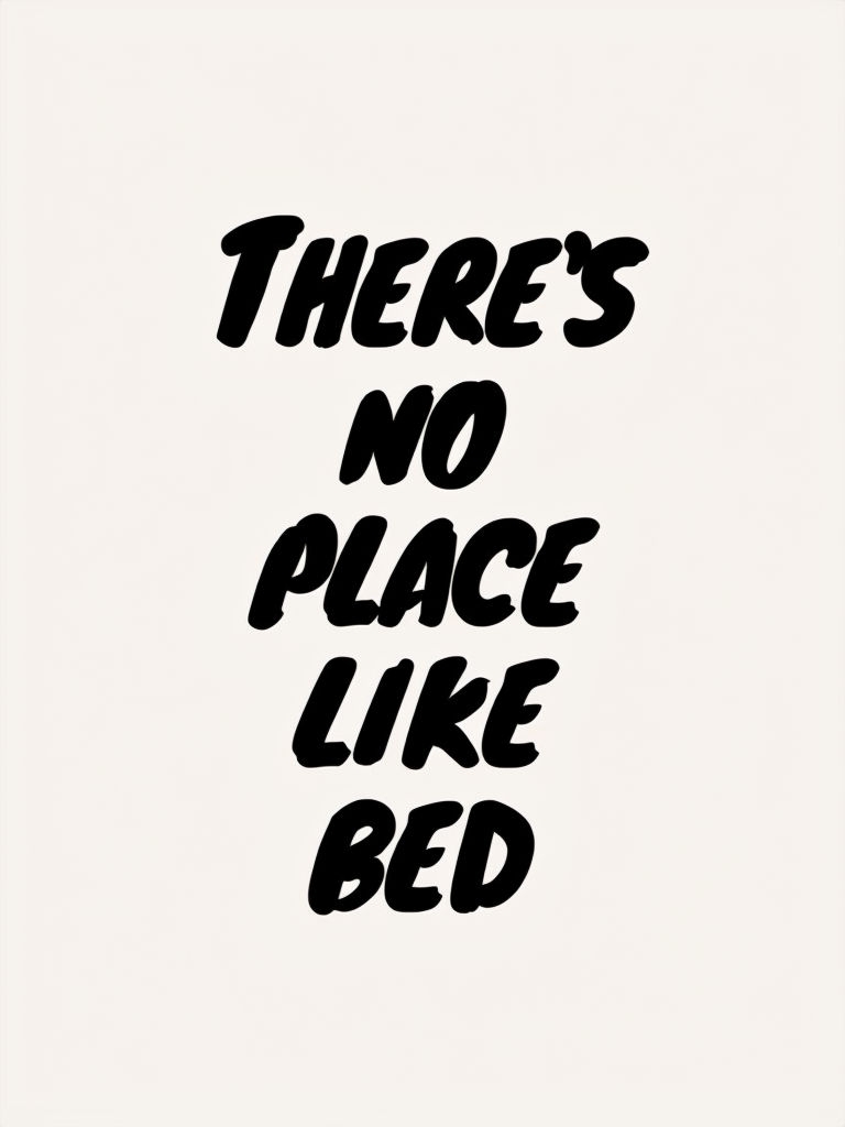 There's No Place Like Bed Minimalist Poster