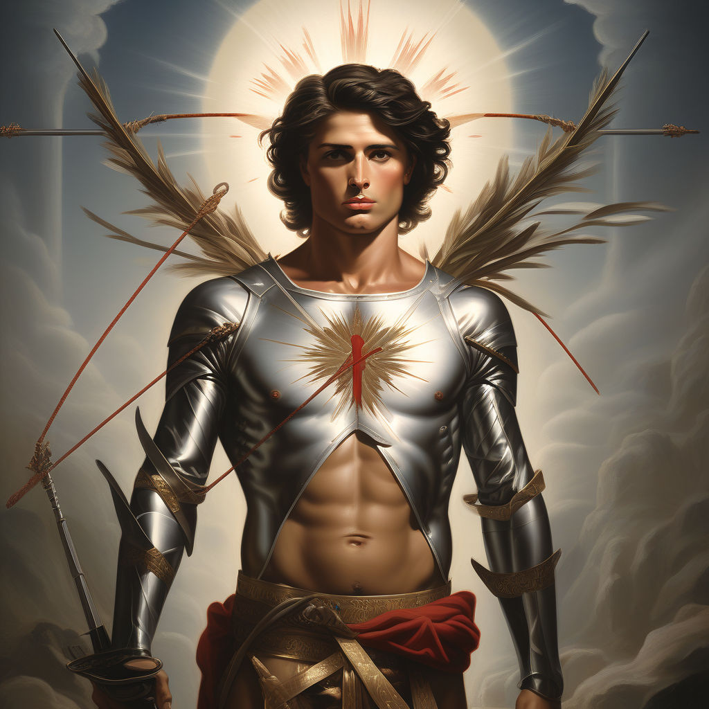 Image of Saint Sebastian with arrows on his chest by Rogerio Martins ...