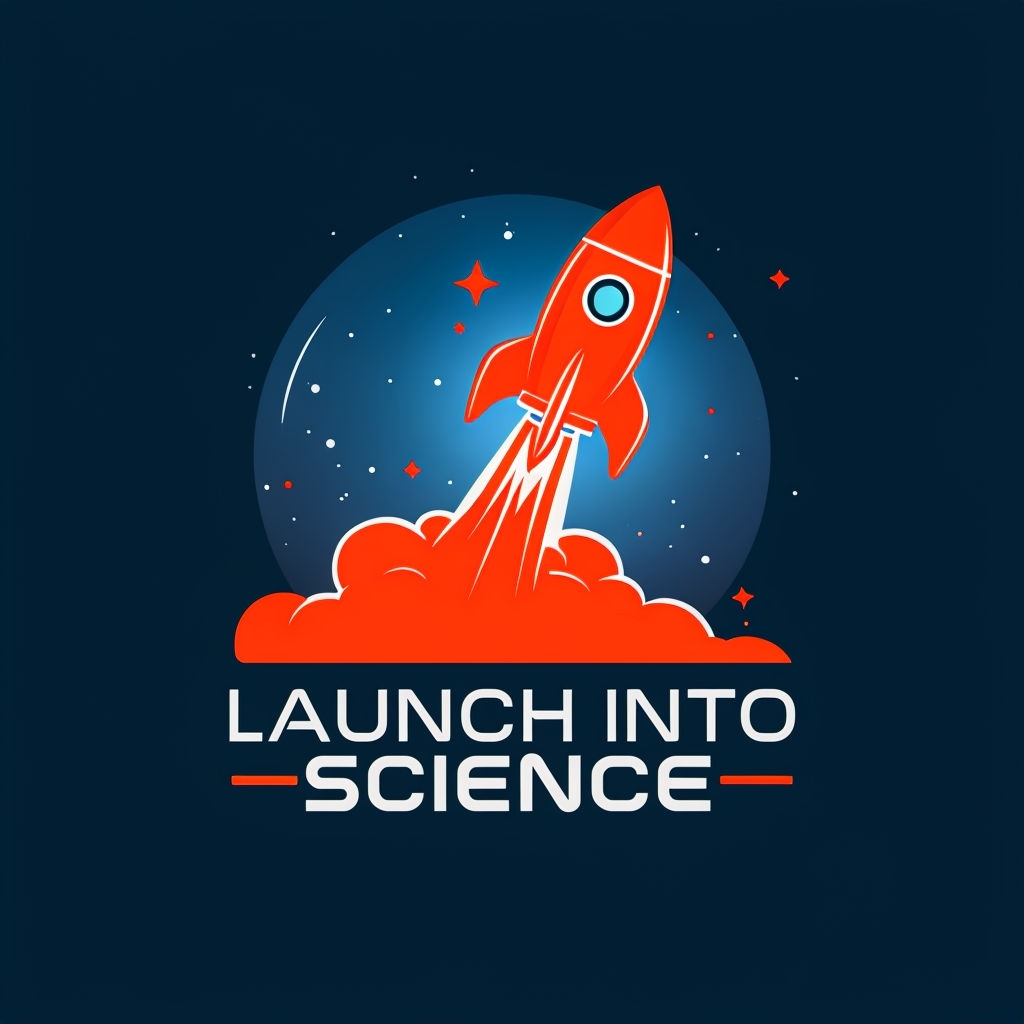 Bold Rocket Launch into Science Logo Design