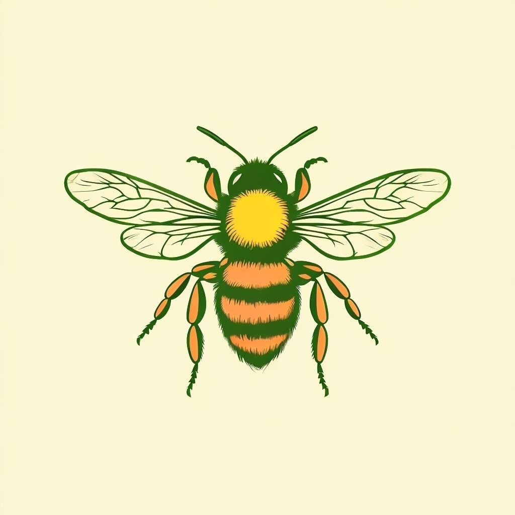 Minimalist Modern Bee Illustration on Cream Background T-Shirt