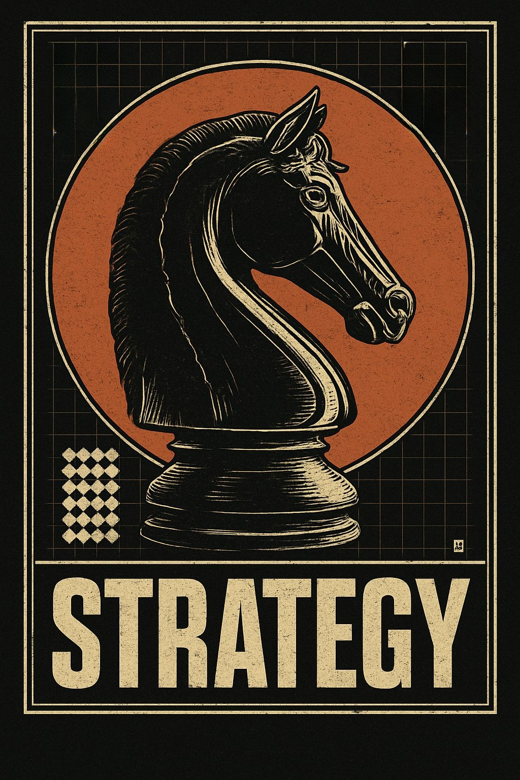 Vintage Black Knight Chess Piece Strategy T-Shirt