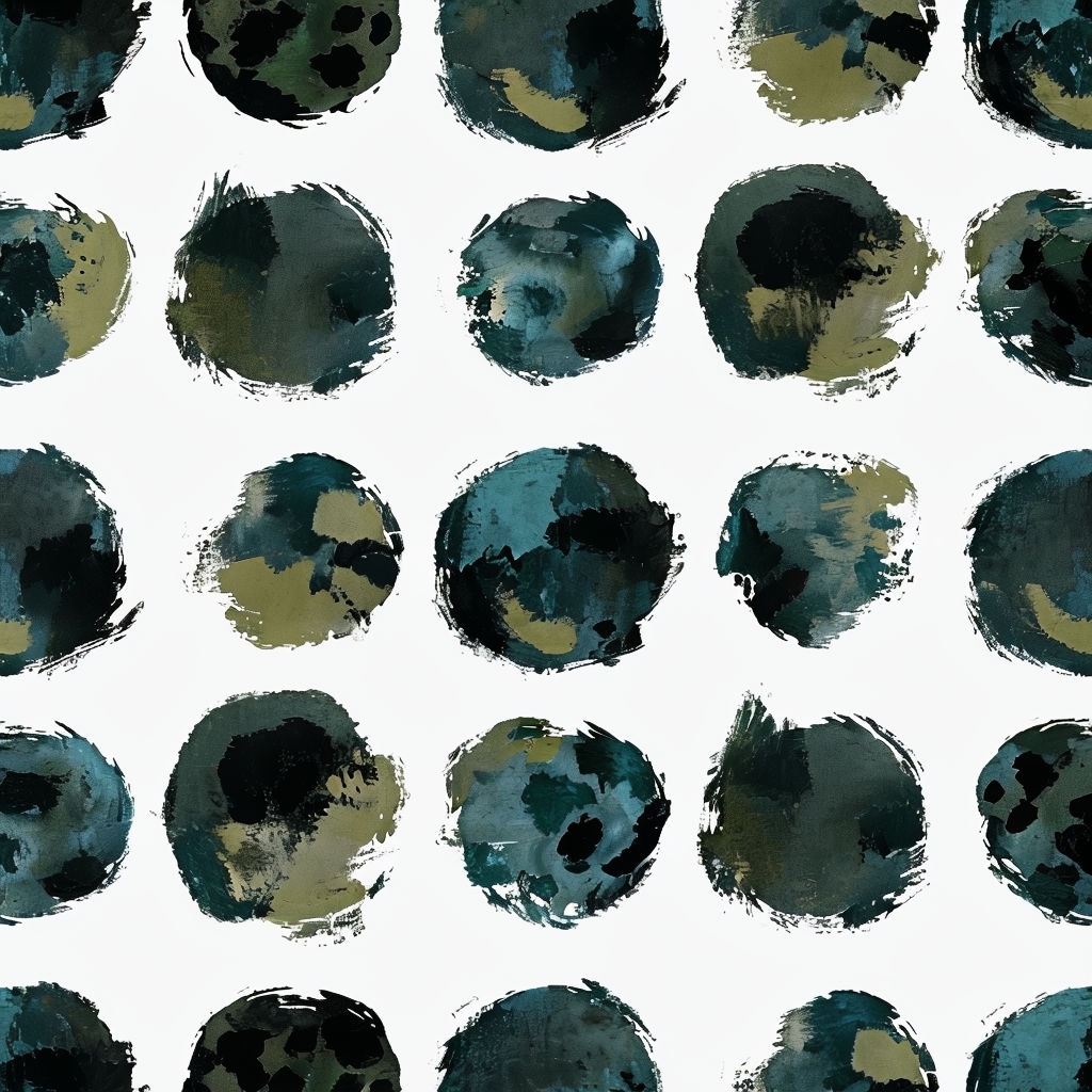 Abstract Leopard Spot Pattern in Green Tones Seamless Pattern