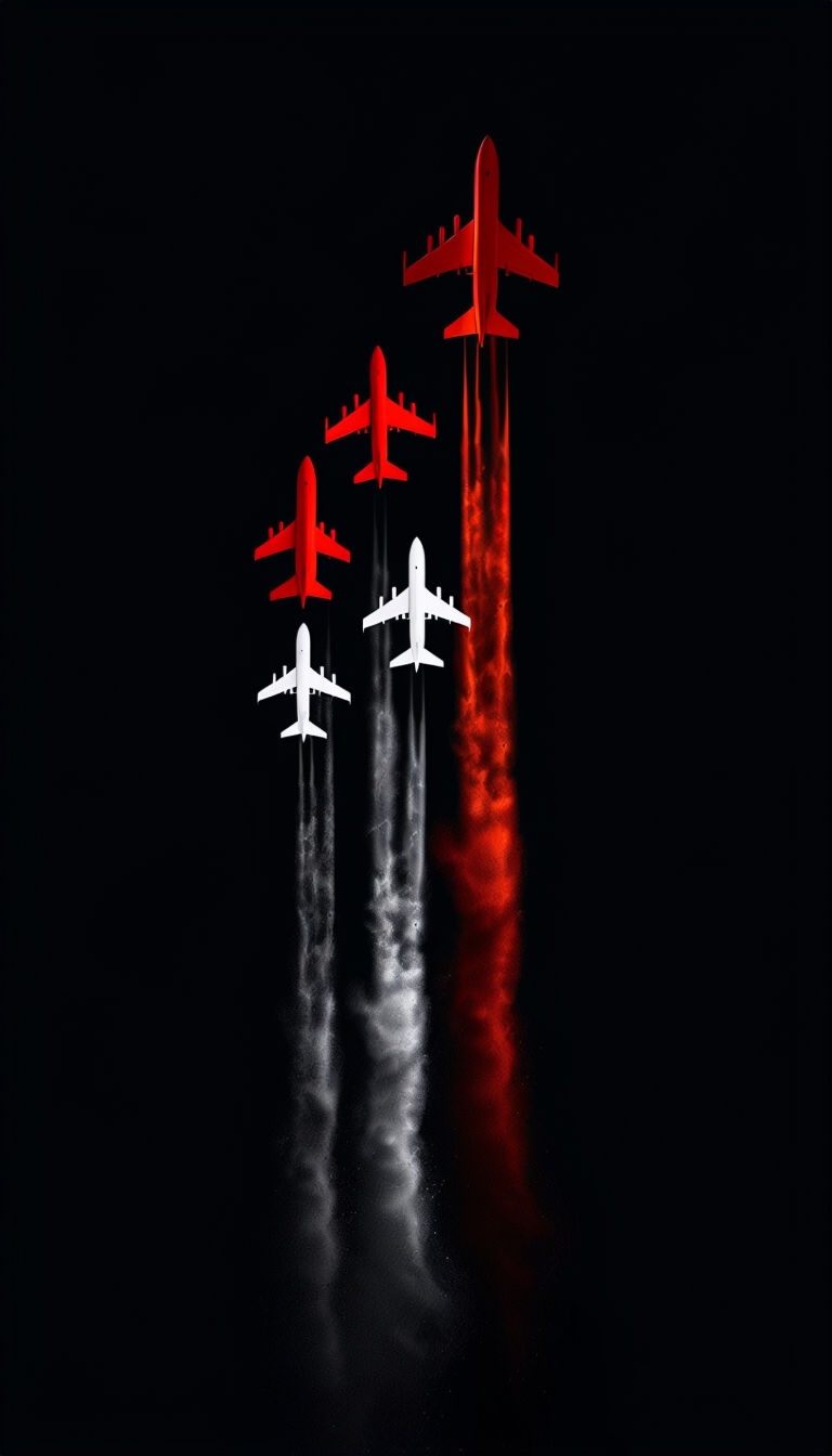 Minimalist Airplane Illustration with Vibrant Trails Phone Case Cover