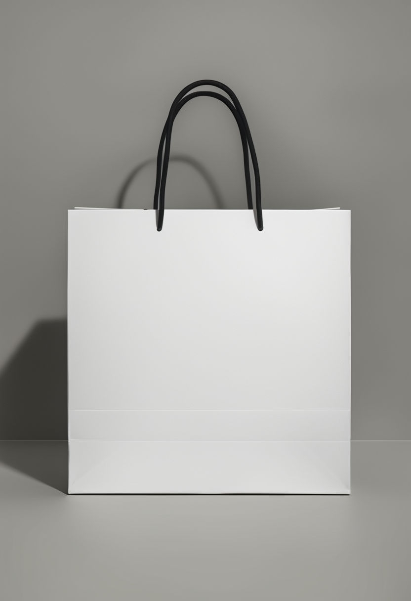 Elegant Minimalist White Shopping Bag Mockup