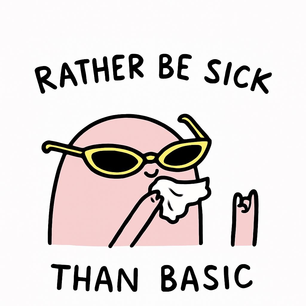 Cool Pink Blob Character with Sunglasses and Humor Mug