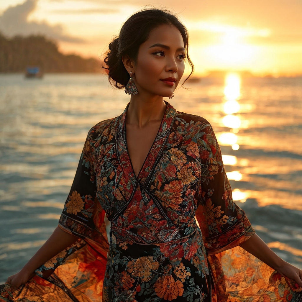 Indonesian woman clad in traditional batik attire by Carlos Mariano ...