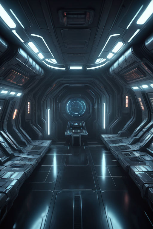 Interior of an empty spaceship in horrific ambience by Yuki Zora ...