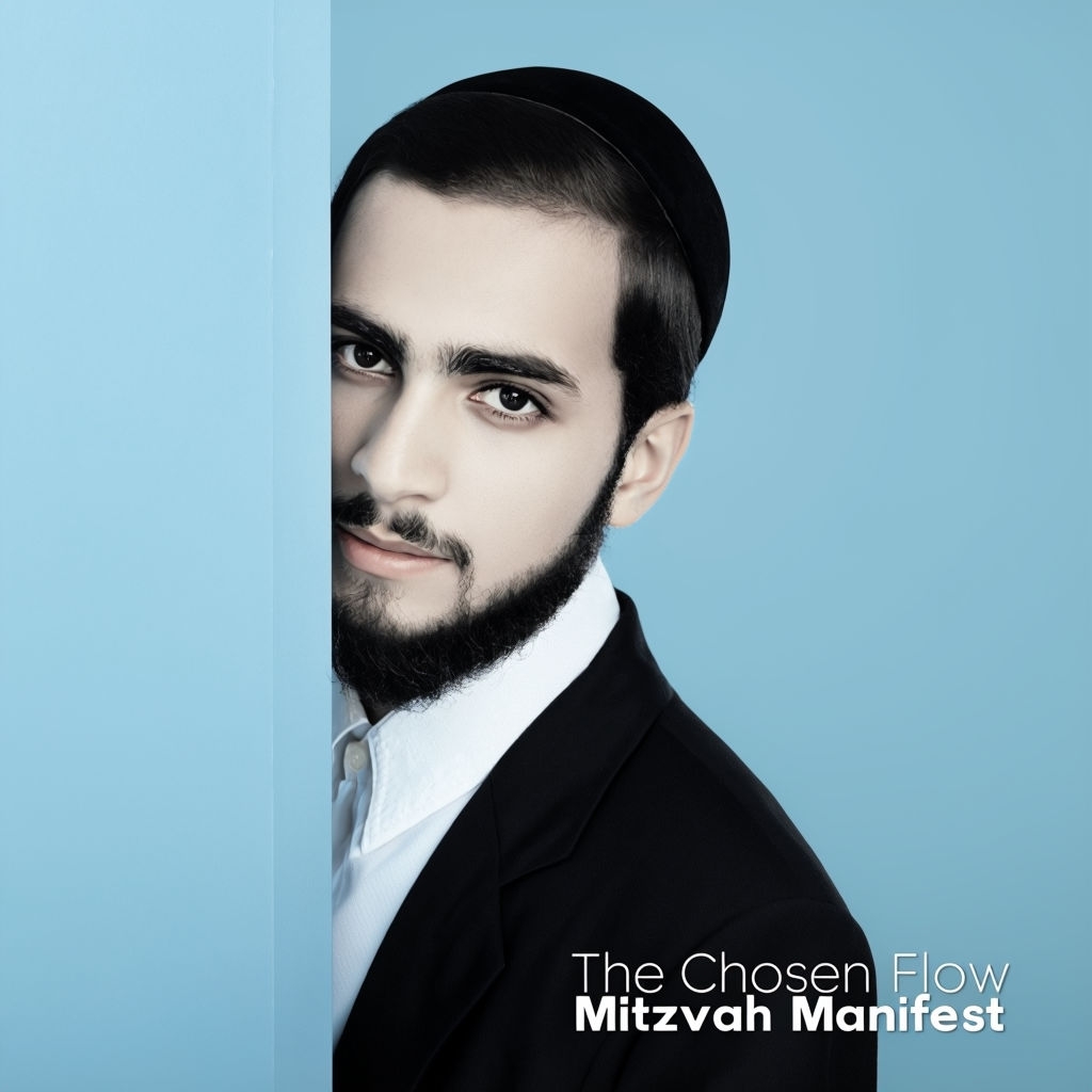 Minimalist Orthodox Jewish Rap Album Cover Featuring Thoughtful Young Man Spotify Album Cover