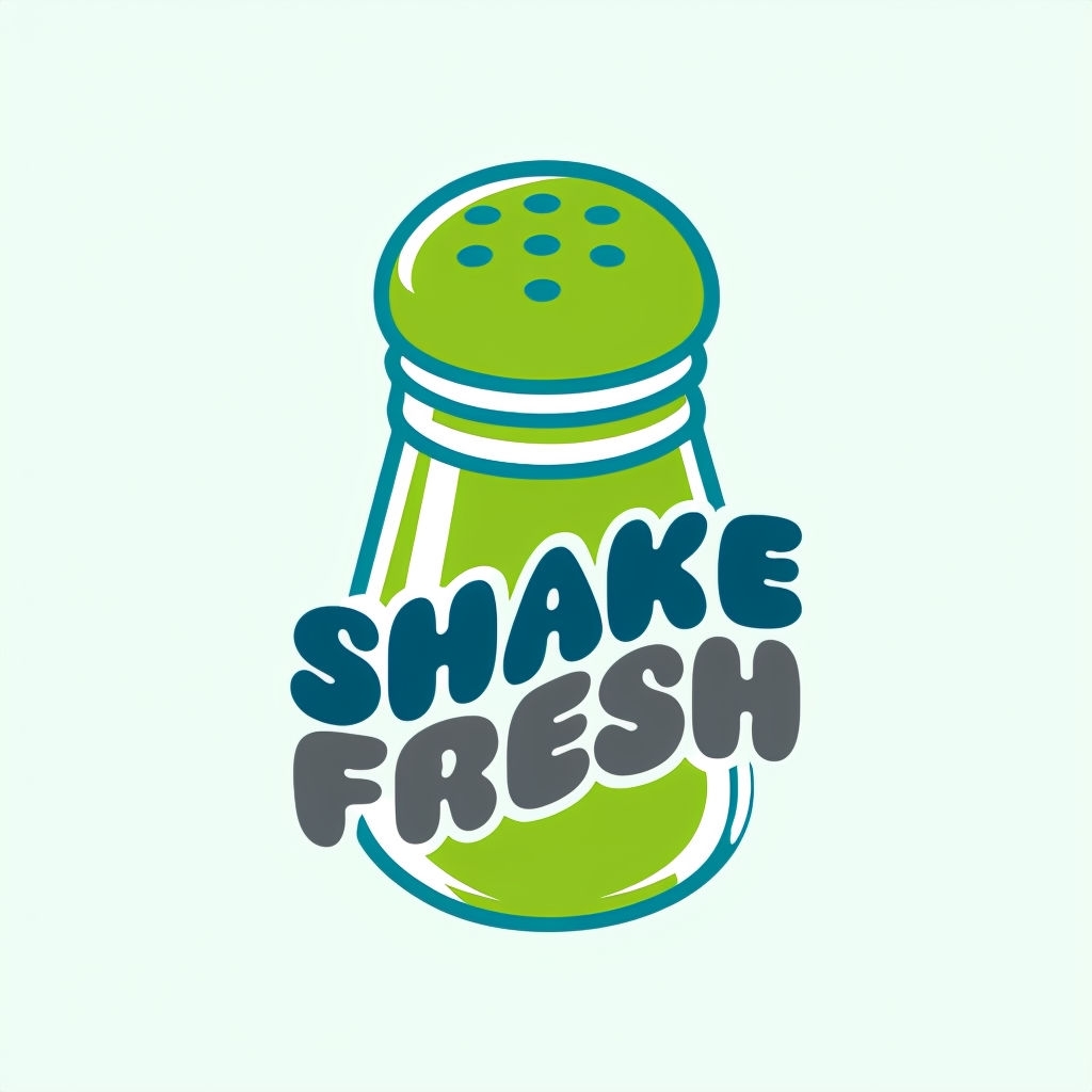 Minimalist Lime Green Salt Shaker Logo Design for Shake Fresh Logo