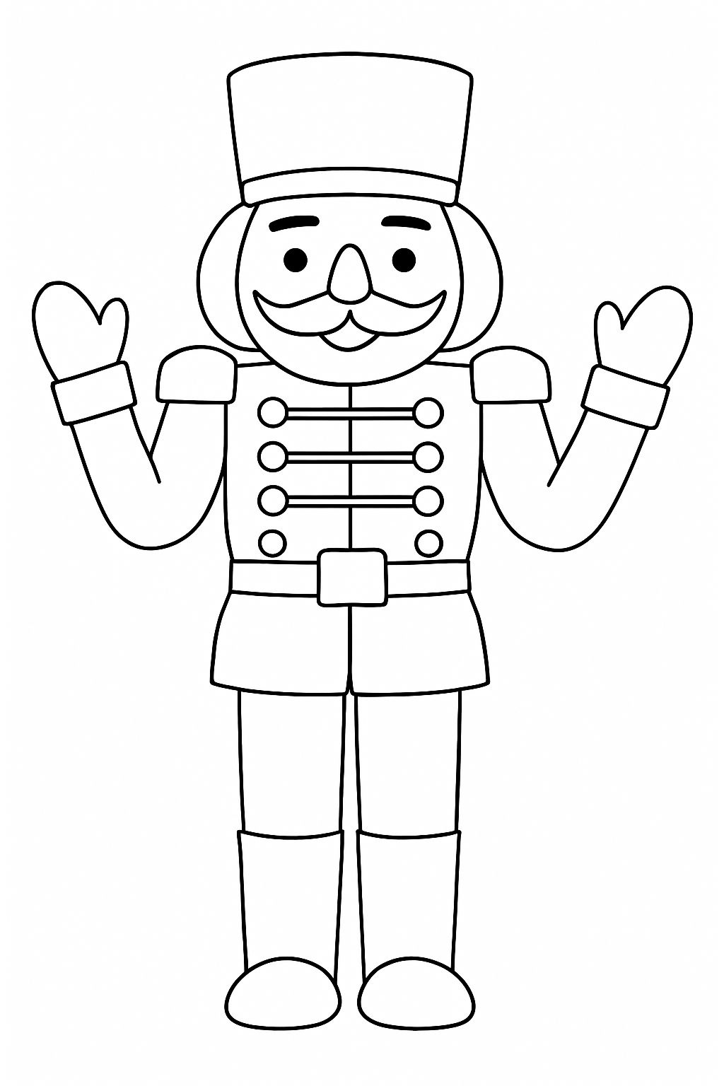 Cheerful Cartoon Toy Soldier Line Drawing for Coloring Book Pages