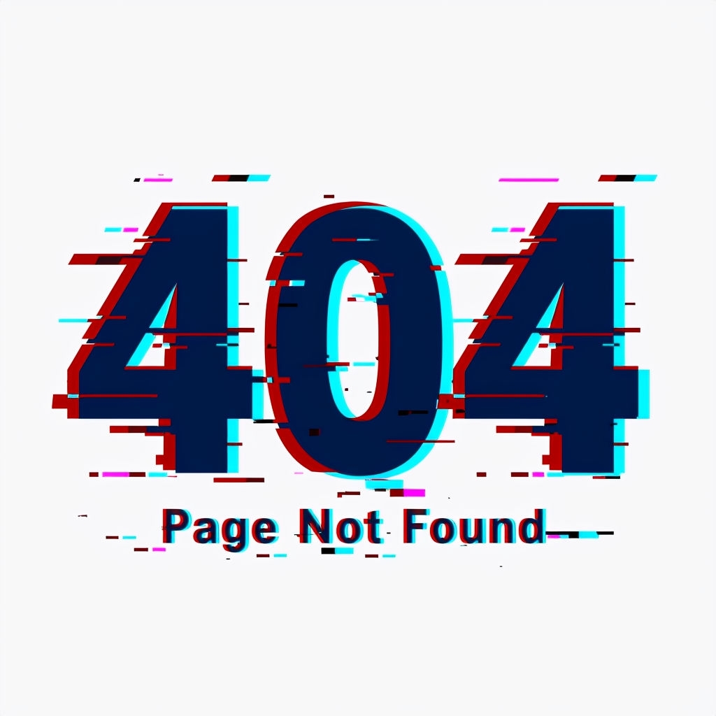 Glitch Style 404 Error Page Design for Digital Chaos Social Media Post