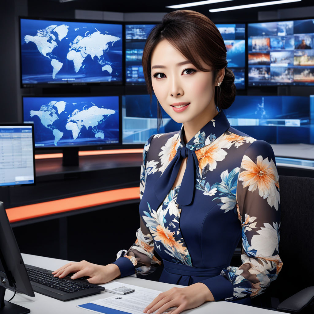 An elegant Japanese female news anchor by yoonjoong kim - Playground