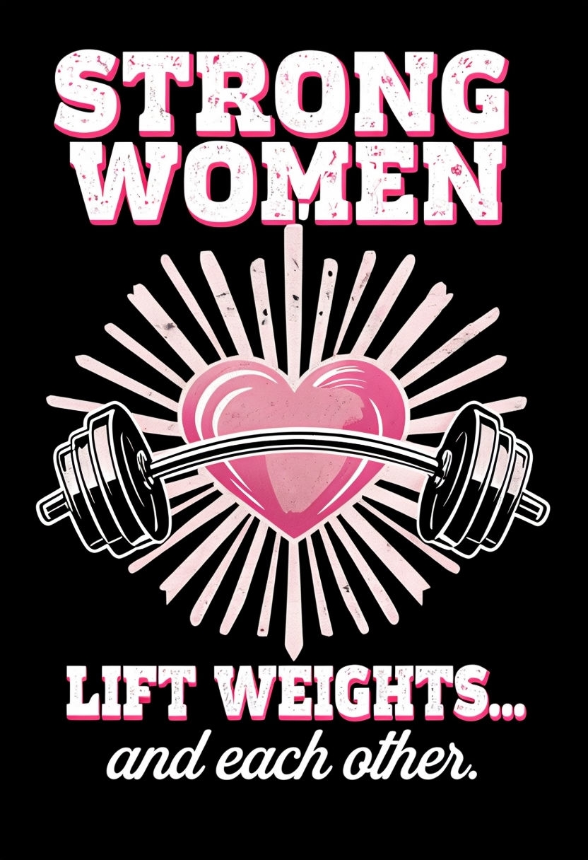 Strong Women Lift Weights Motivational Graphic T-Shirt