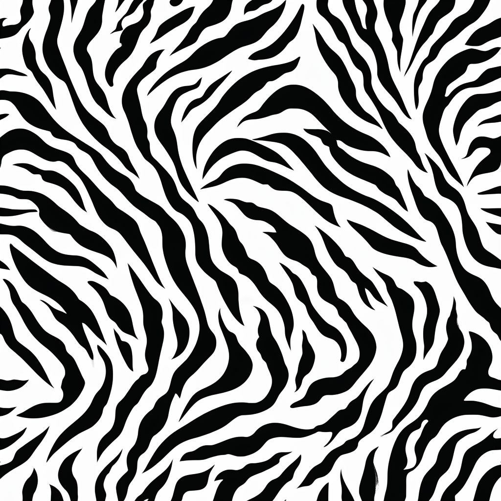 Dynamic Black and White Zebra Stripe Seamless Pattern Design