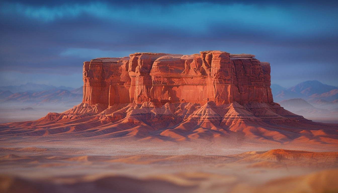 Majestic Desert Mesa Photorealistic Background for Presentations