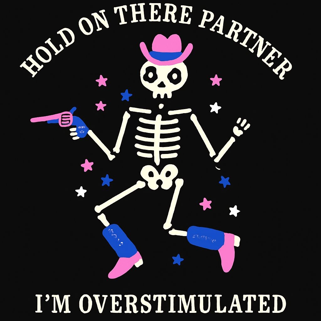 Playful Skeleton with Cowboy Hat Dancing T-Shirt