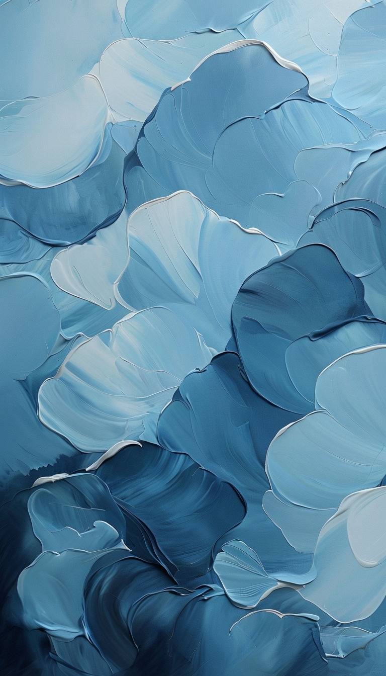 Cool-Toned Abstract Textured Painting for Relaxing Mobile Wallpaper