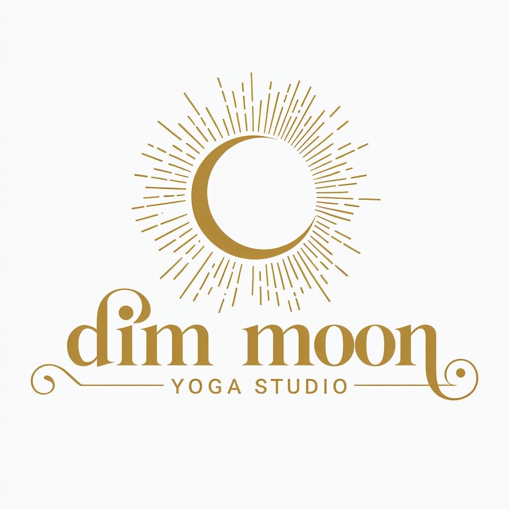 Elegant Minimalist Dim Moon Yoga Studio Logo Design