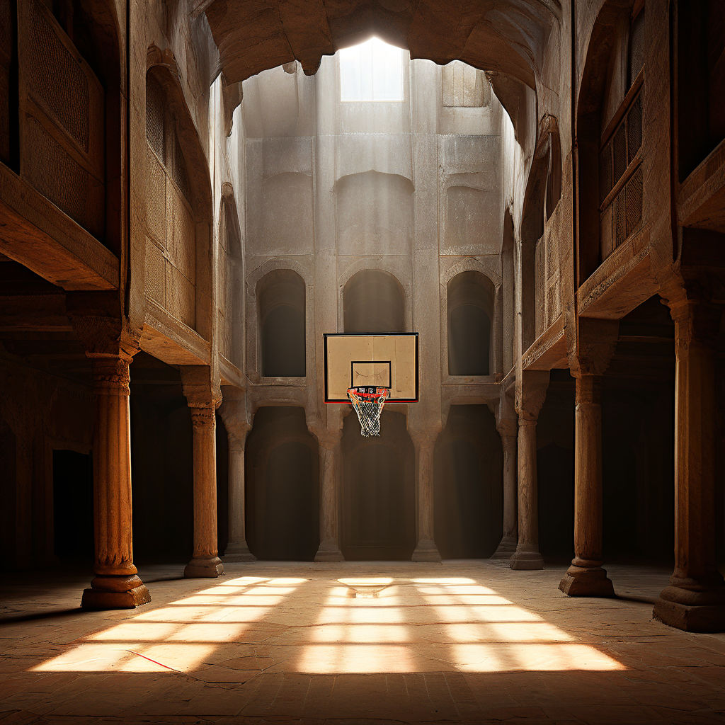 Basketball court nestled within an ancient Iranian edifice o... by ...