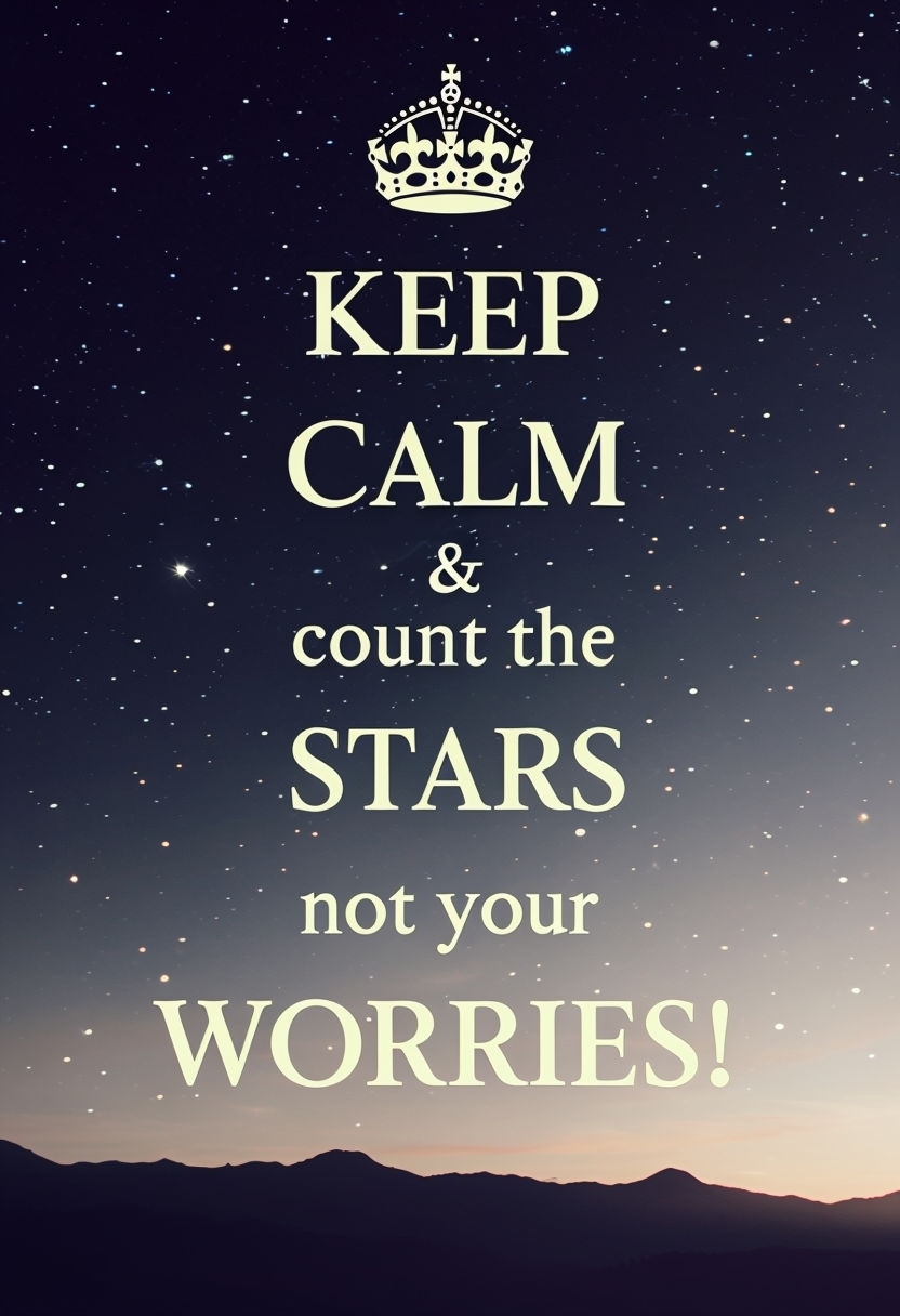 Keep Calm & Count the Stars Motivational Poster