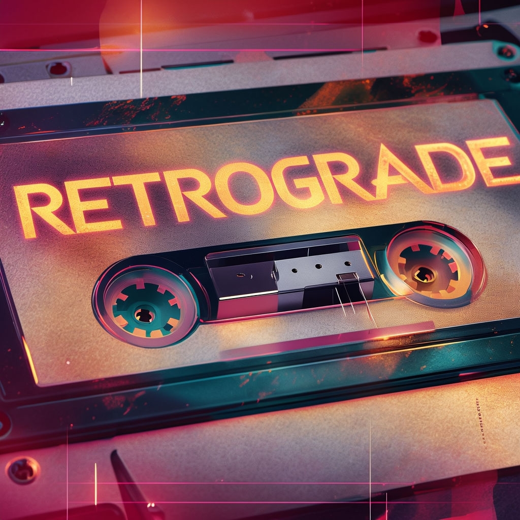 Retrograde Nostalgic Cassette Tape Design Album Cover