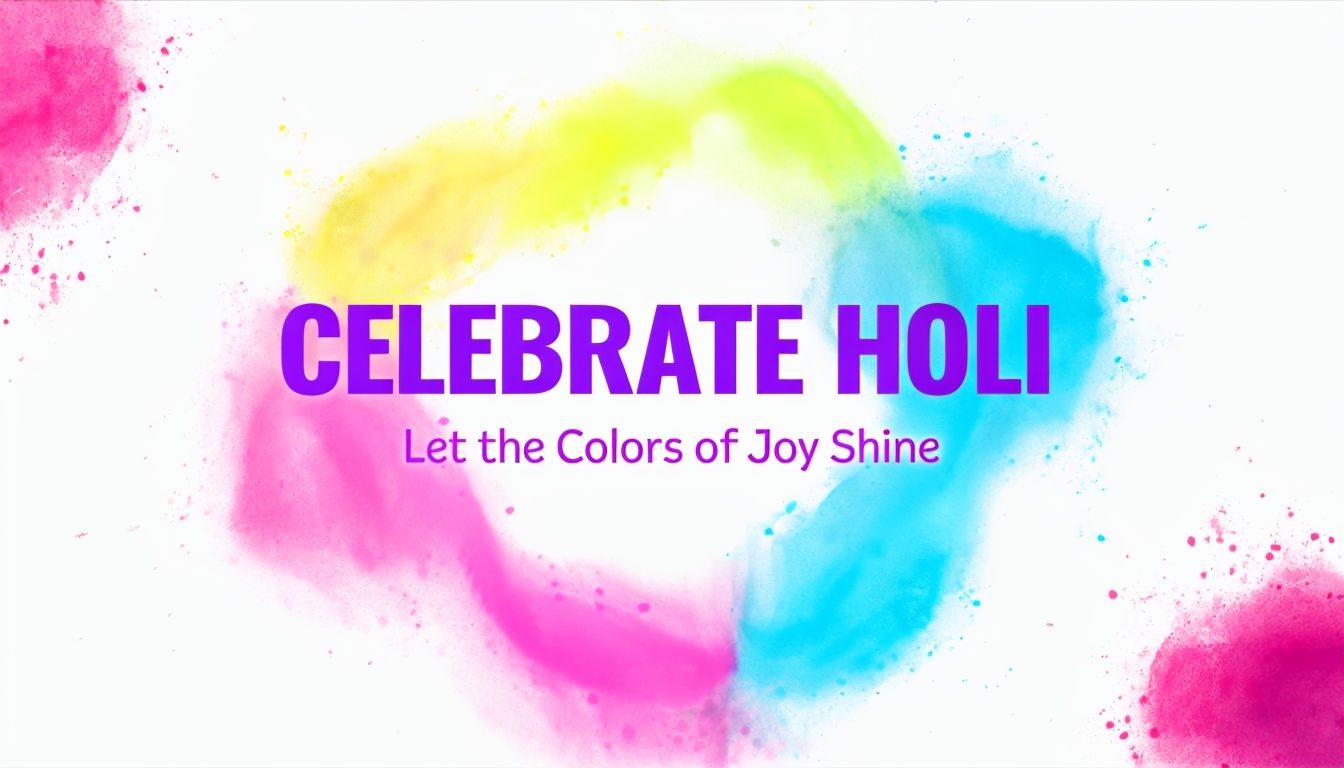 Vibrant Celebrate Holi Colorful Powder Splashes Social Media Post