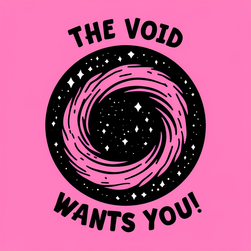Cosmic Void with Stars and Playful Text T-Shirt