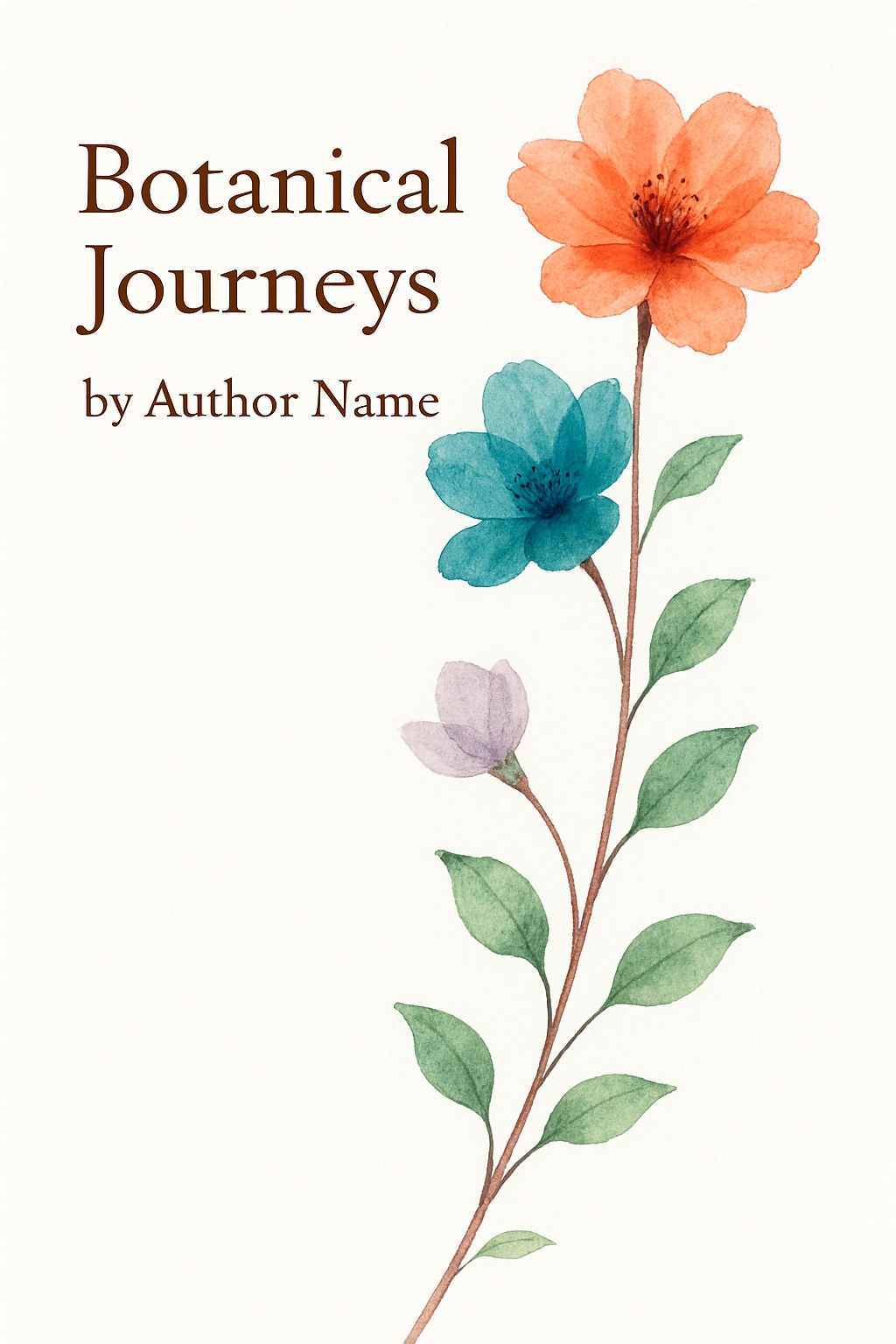 Elegant Minimalist Botanical Watercolor EBook Cover