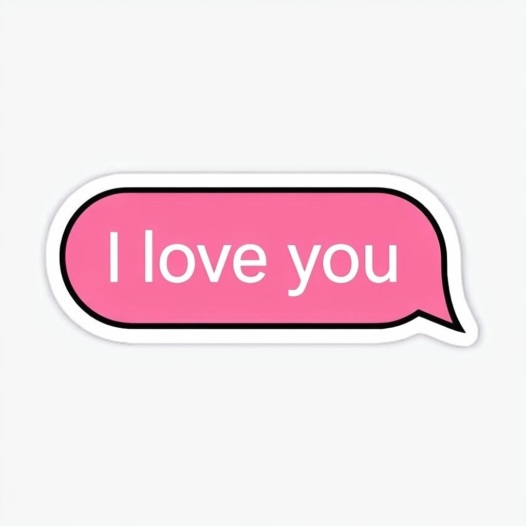 I Love You Pink Speech Bubble Modern Sticker