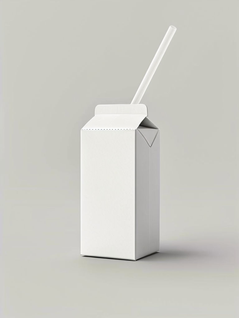 Minimalist White Juice Box Product Photography Mockup