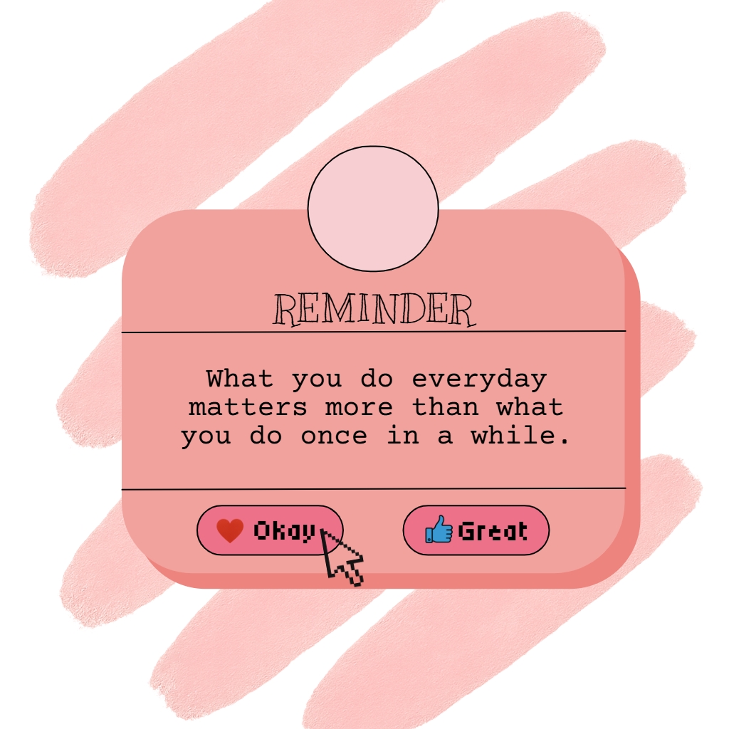 Minimalist Light Pink Reminder Card with Motivational Message Instagram Post