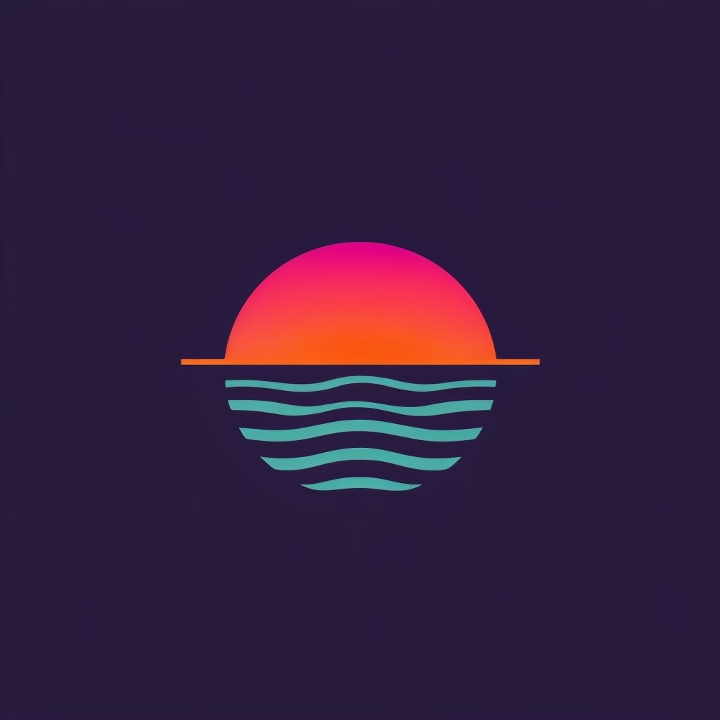 Vibrant Minimalist Half-Circle Sun Logo Design